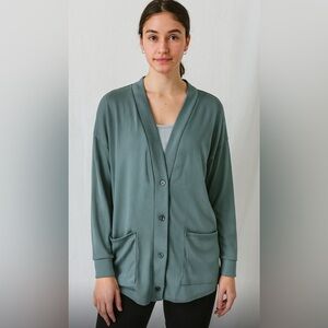 Women's Green Cardigan Sweater